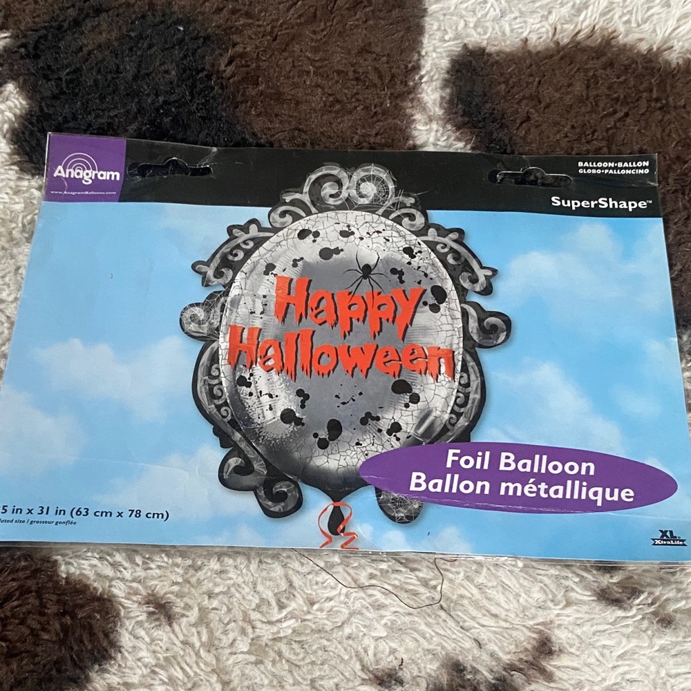 Happy Halloween Foil Balloon - Black, Gray & Orange